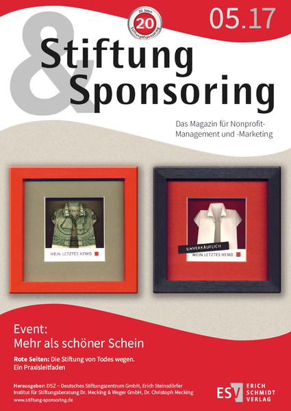 Stiftung&Sponsoring (Ausgabe 5/2017, Oktober), Cover