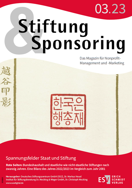 Stiftung&Sponsoring 03/23 Cover