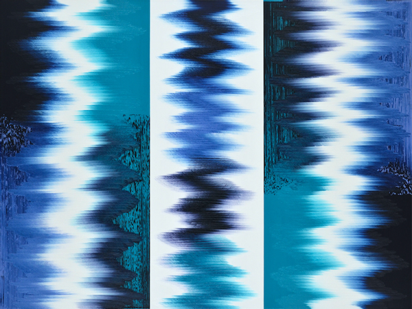 Vera Leutloff, "Moment: Oszillation: Fjord", 2020, Öl auf Leinwand, 120 x 160 cm