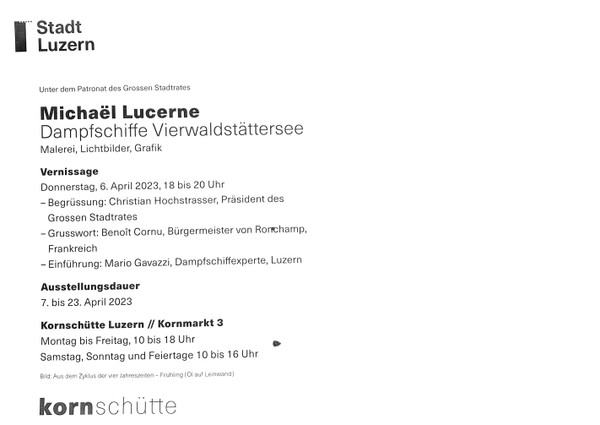 Kornschütte Luzern Dampfschiffe Vierwaldstättersee 07. - 23. April 2023