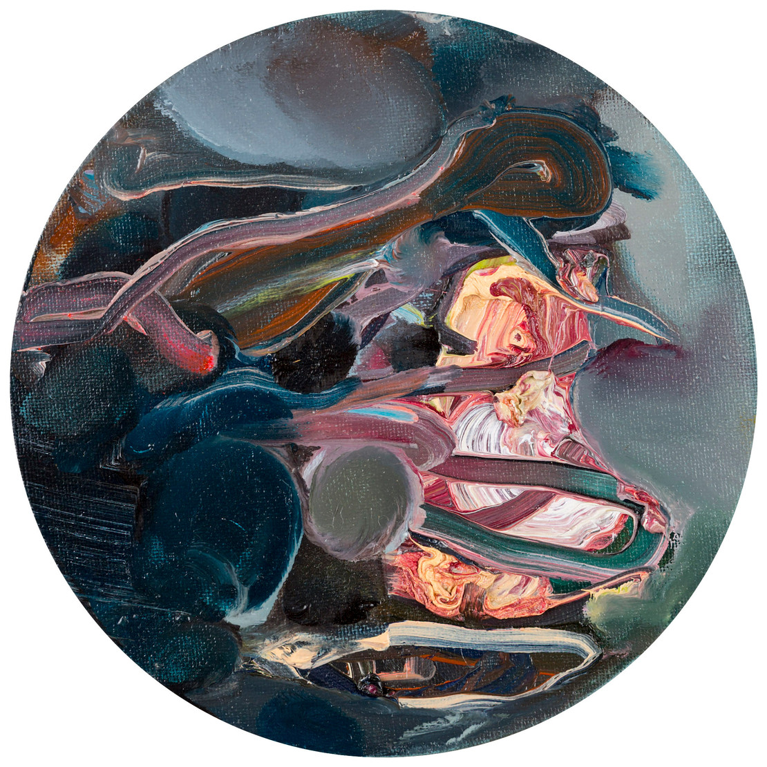 engolop(little abstracts serie),Öl auf Leinwand, Durchmesser 15cm, 2017
