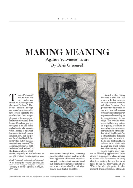 HARPER'S MAGAZINE — Making Meaning by Garth Greenwell