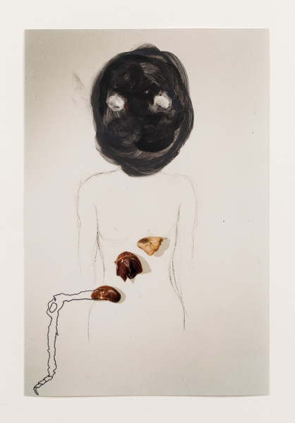 Ansuya Blom, Dass dieser Mensch… '01 (0119), 24,1x 16 cm, gouache pen, felttip pen on photo