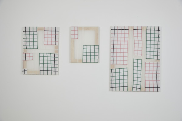 Carina Ellemers: Three times green, three times pink ; Two times green, two times pink; Green grid, pink grid (Zeeman/Förg), 2019