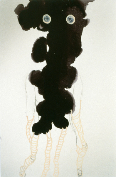 Ansuya Blom,  Dass dieser Mensch..., 2001, ink, gouache pen on photo, 24.1 -16 cm low res