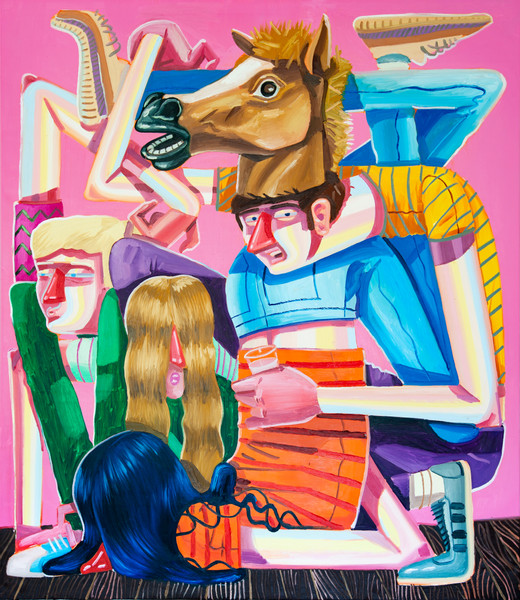 Ákos Ezer, Horse head prankster, 2021, Oil on canvas, 235 x 200 cm, 92.5 x 78.7 in, Unique